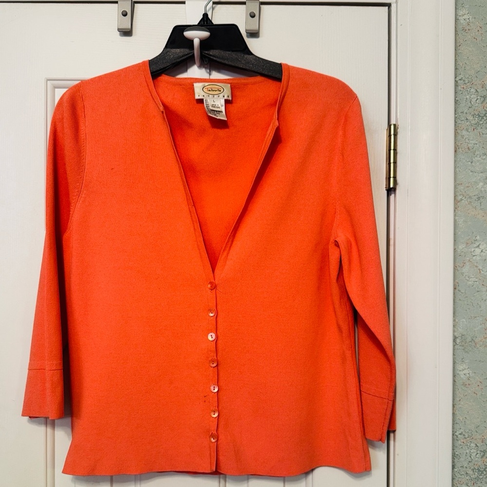 Talbots Tangerine  Orange Knit Sweater